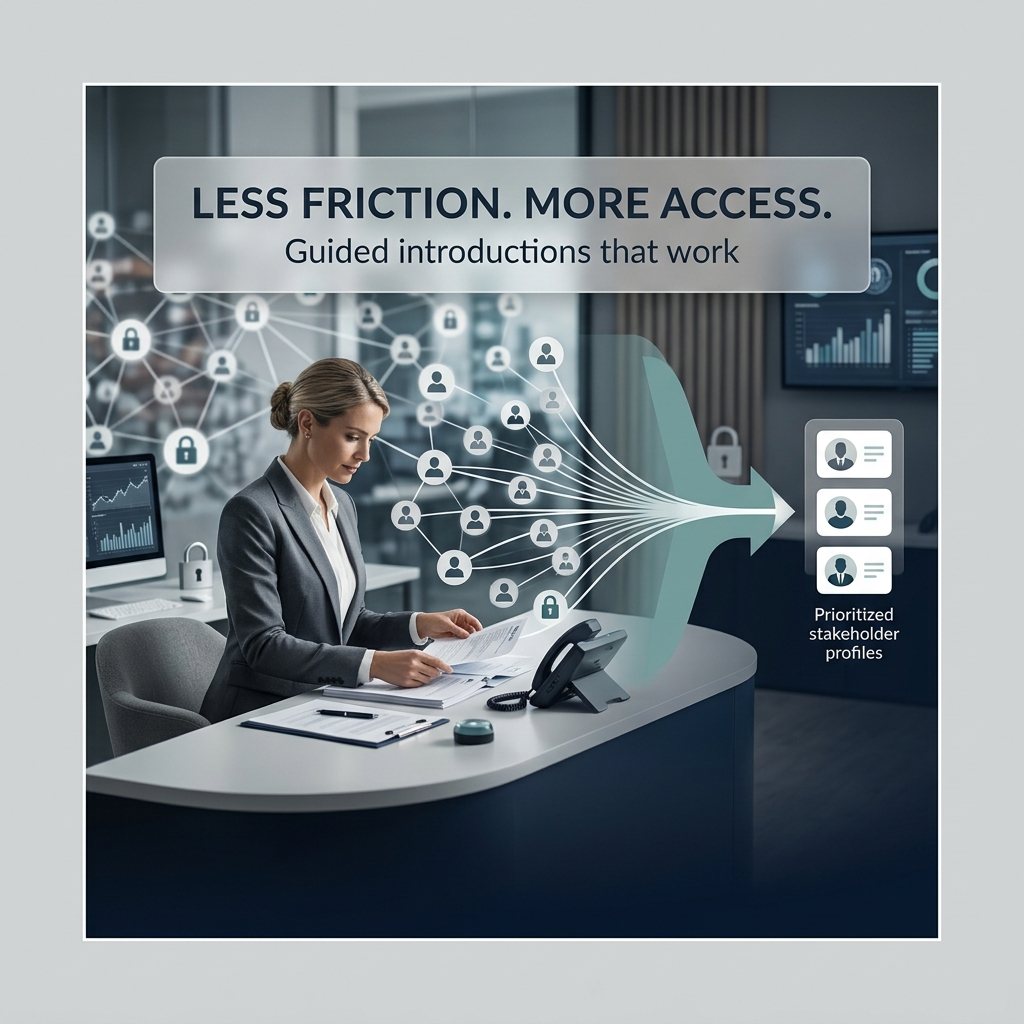 Less friction, more access — guided introductions that lead to prioritized stakeholder profiles